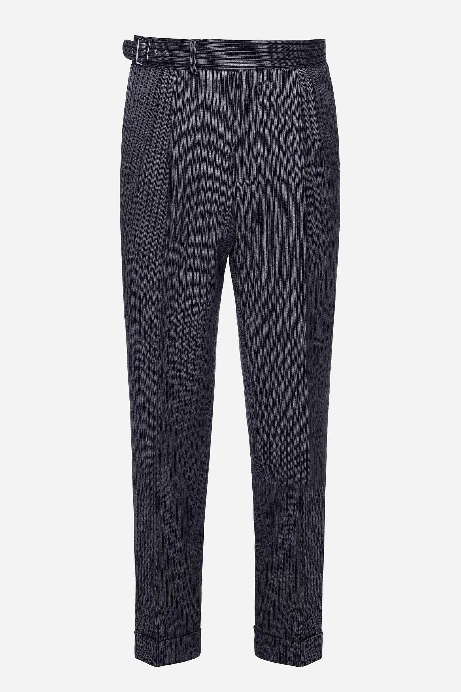 Black Grey Stripes Trousers