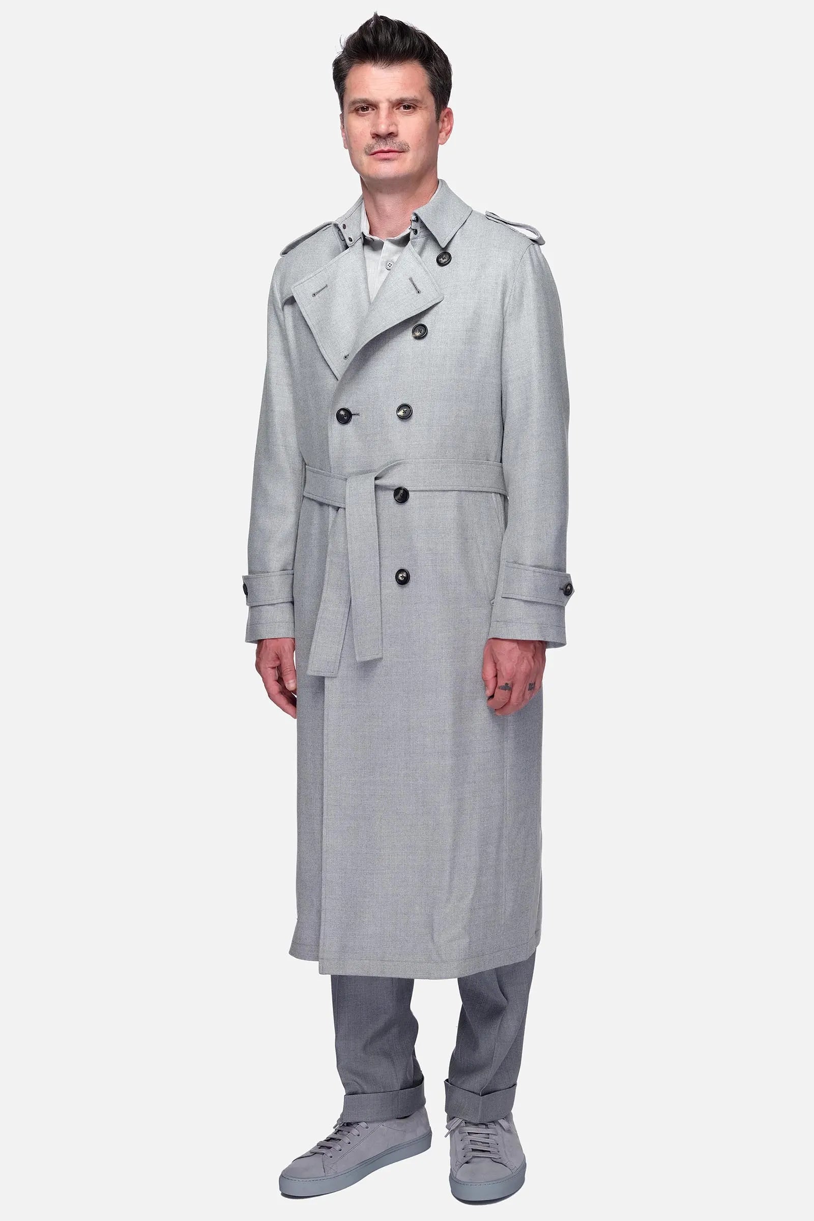 Grey Wool Trenchcoat