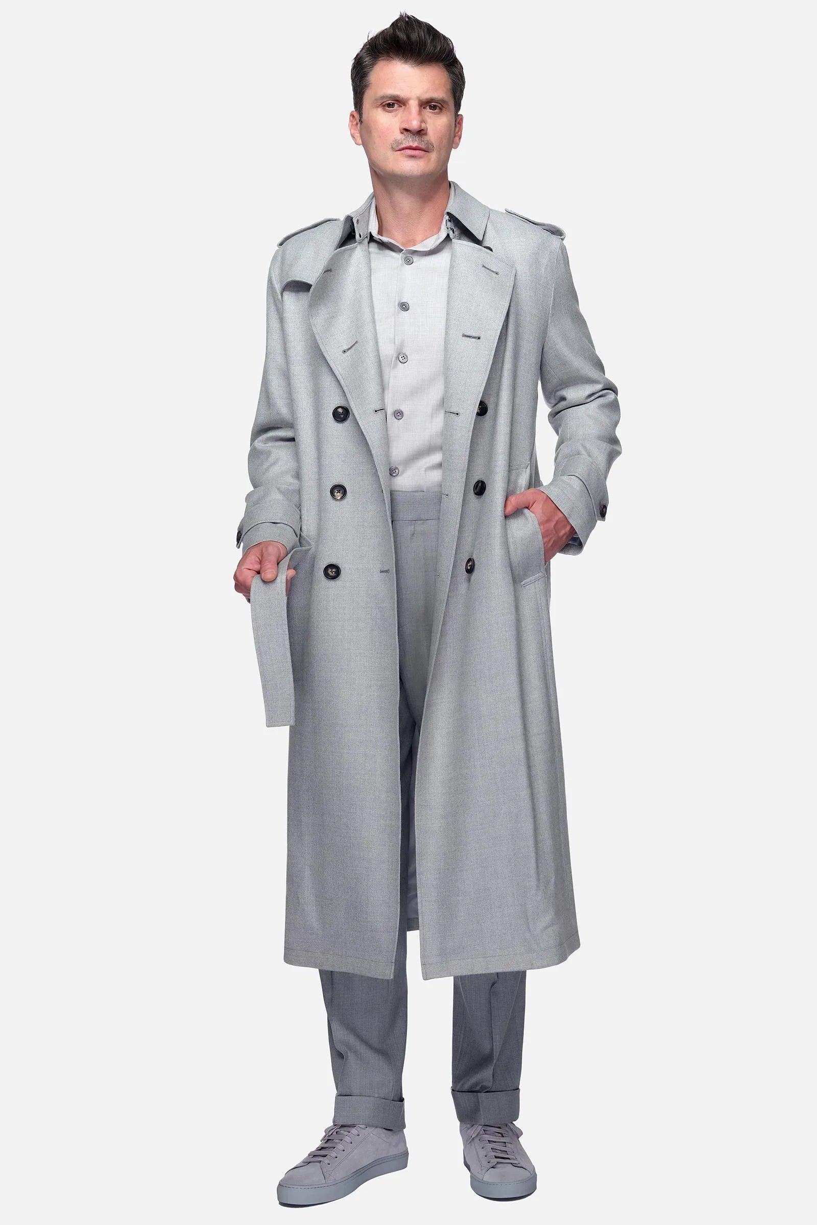 Grey Wool Trenchcoat