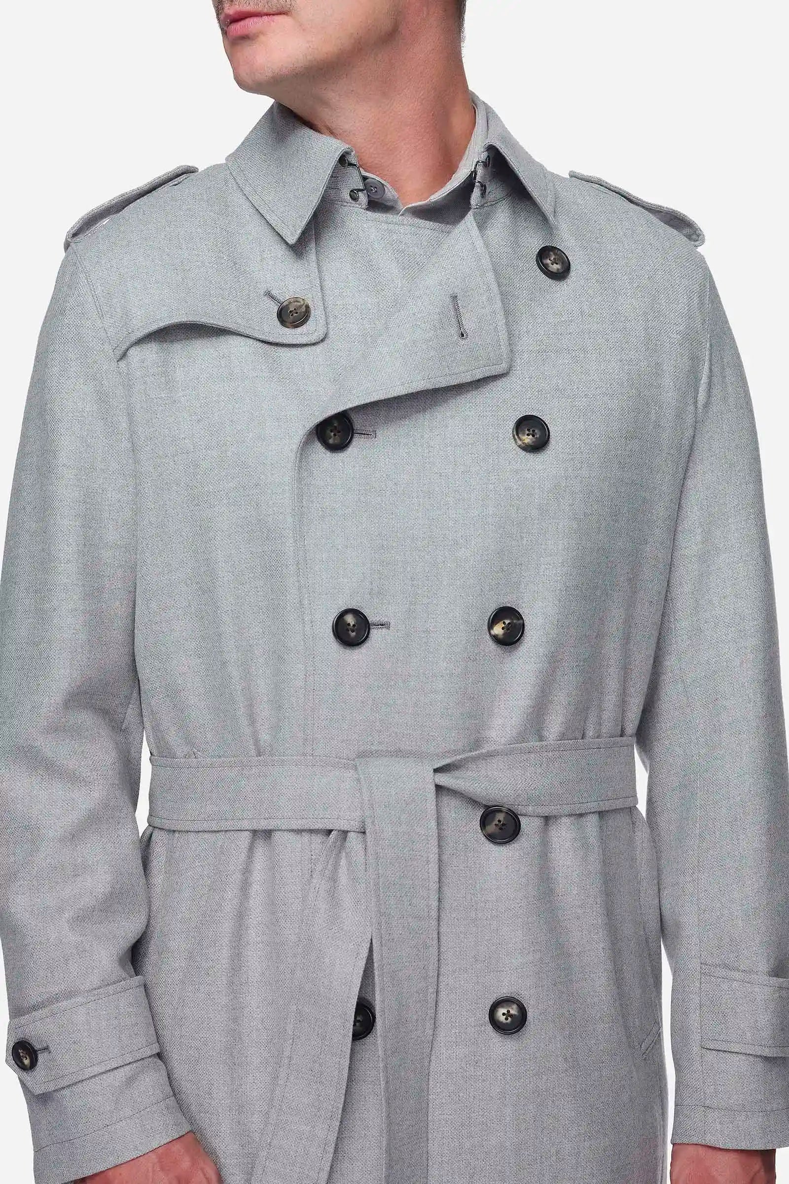 Grey Wool Trenchcoat