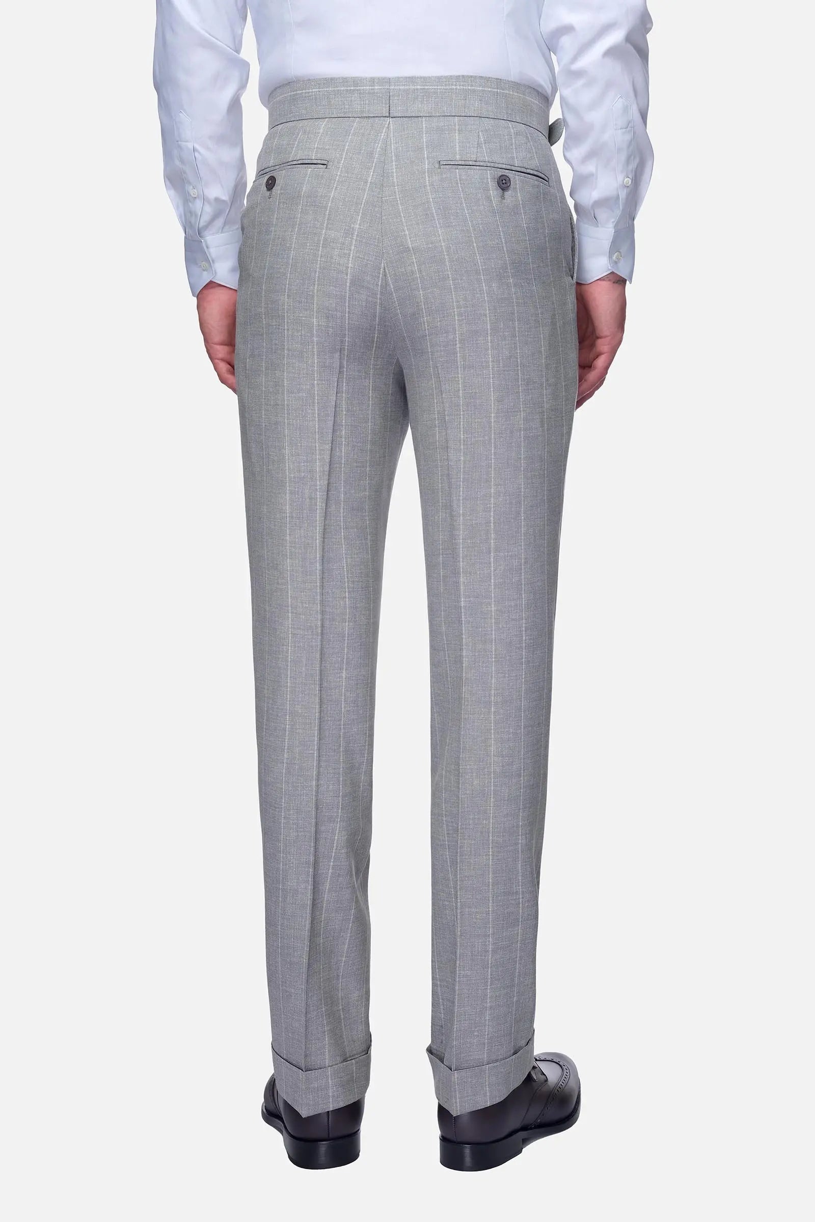 Grey Striped Trousers