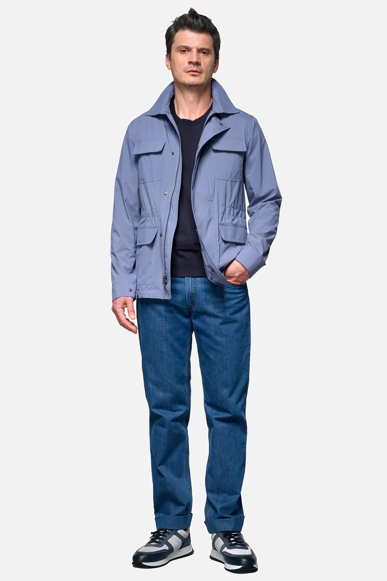 Field jacket albastru din Olmetex