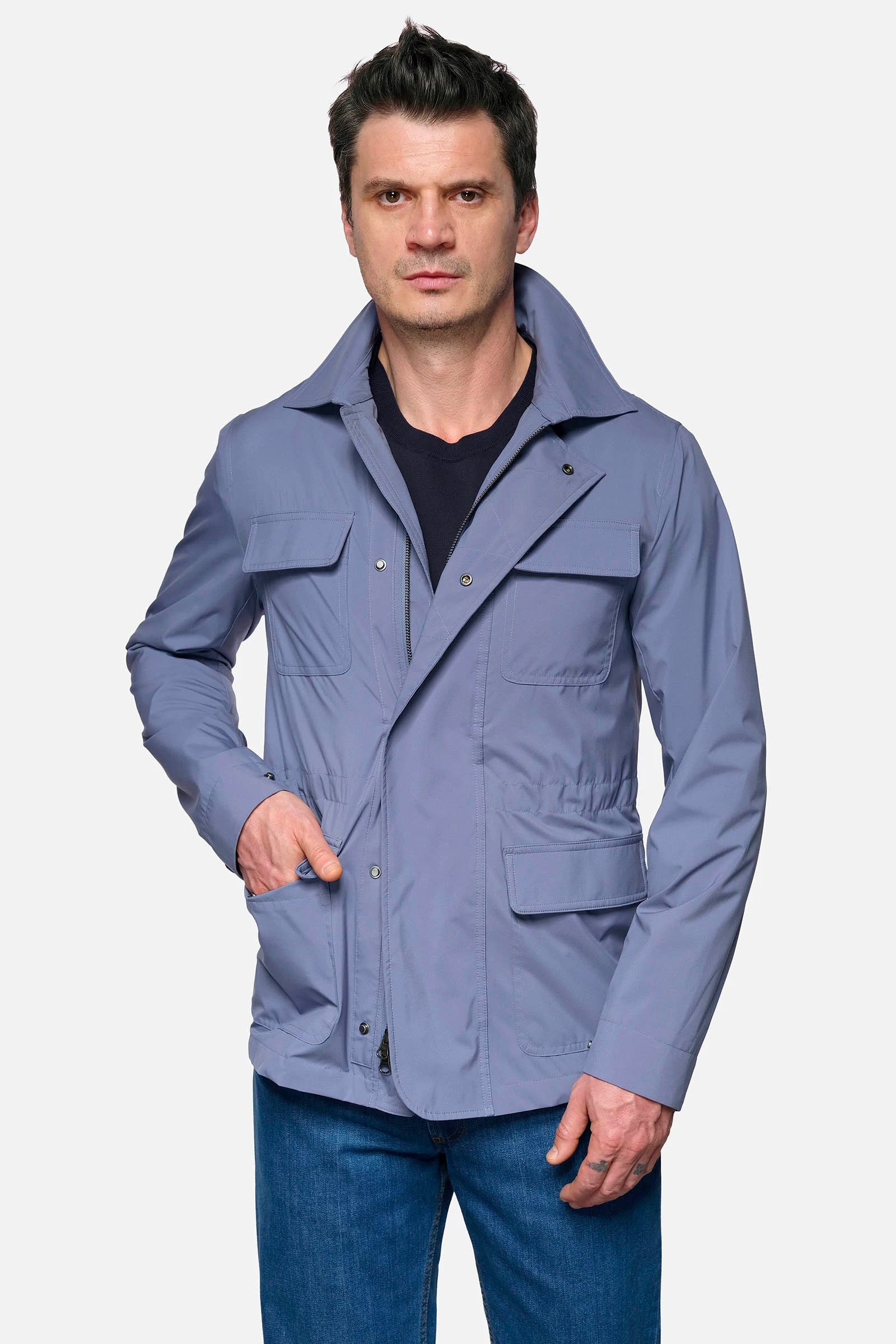 Field jacket albastru din Olmetex