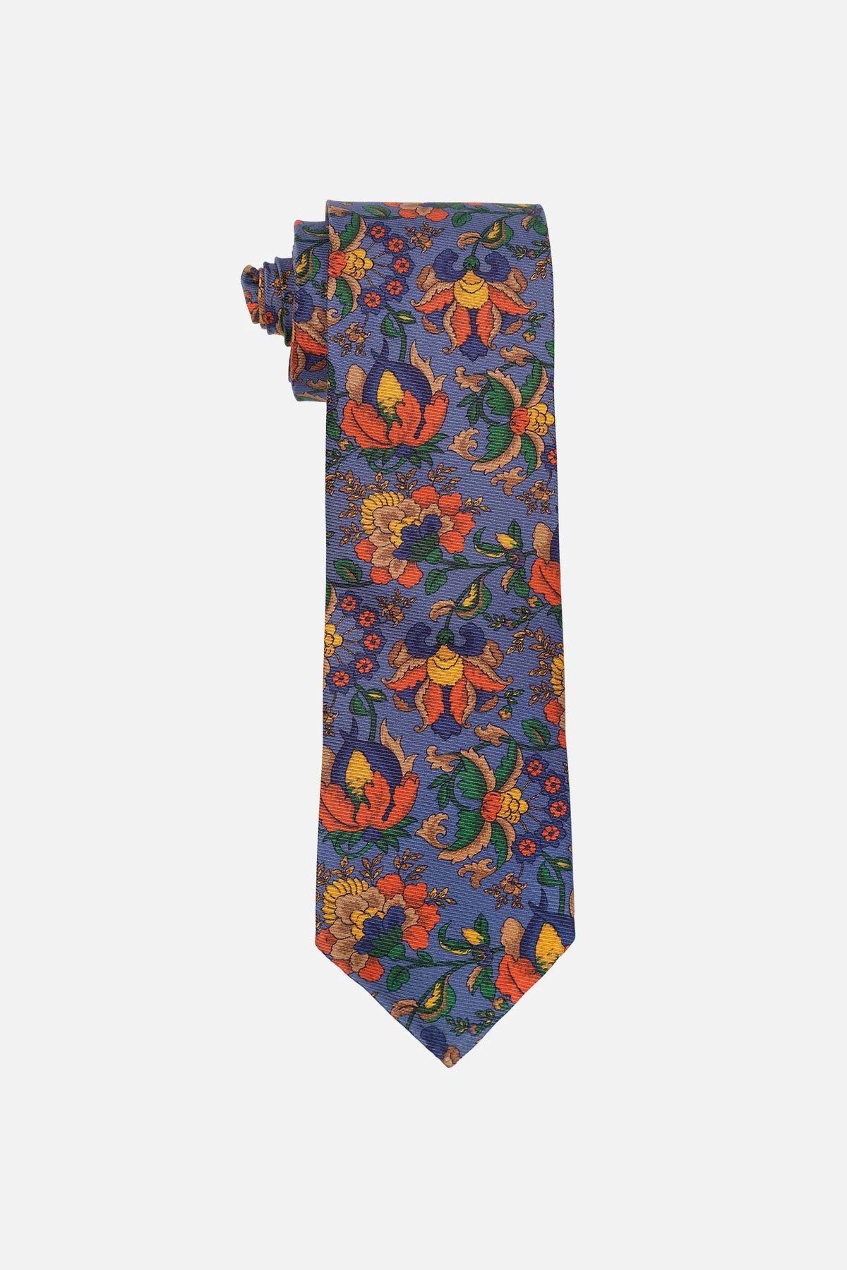 Floral print silk tie